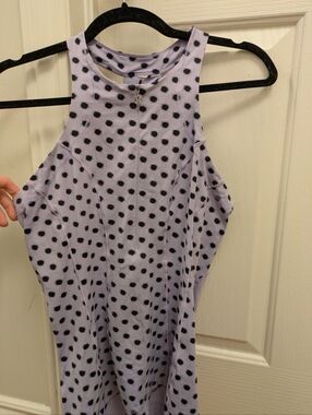lululemon light lavender athletic tank with black dot